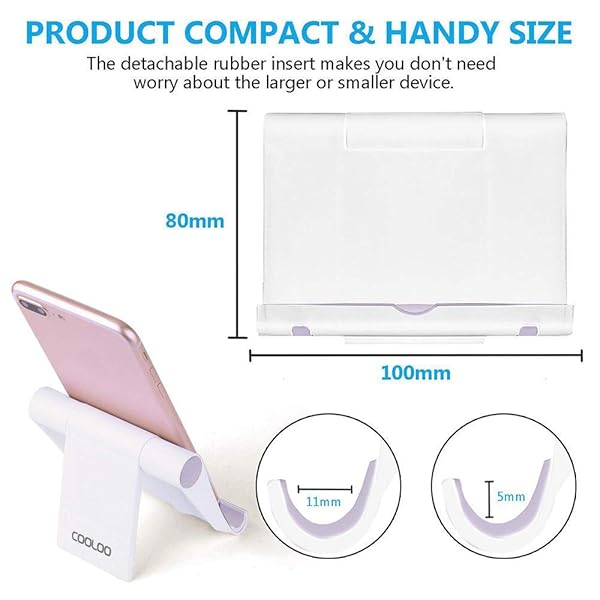 Pokanic Pokanic Multi-Angle Cell Phone Stand Holder Portable Adjustable Charger Station for Smartphones Tablets Desktop Office Travel White - View 10 of 10