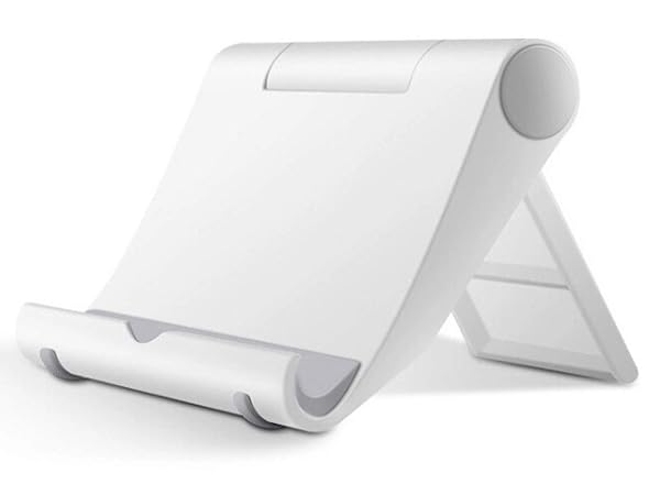 Pokanic Pokanic Multi-Angle Cell Phone Stand Holder Portable Adjustable Charger Station for Smartphones Tablets Desktop Office Travel White - View 2 of 10