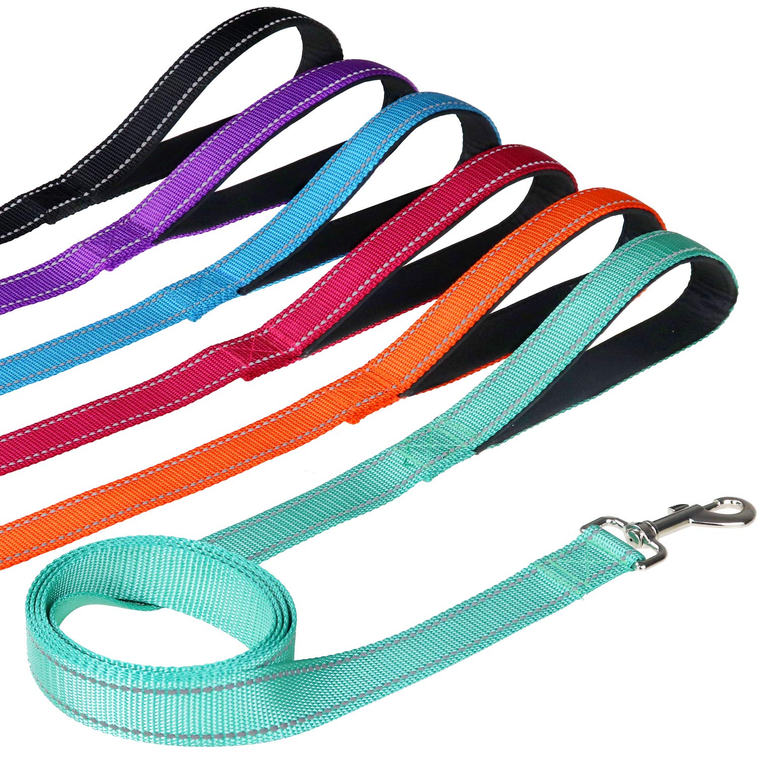 FunTags FunTags 6FT Reflective Dog Leash with Padded Handle for Large and Medium Dogs in Royal Blue Ideal for Training and Walking - View 7 of 9