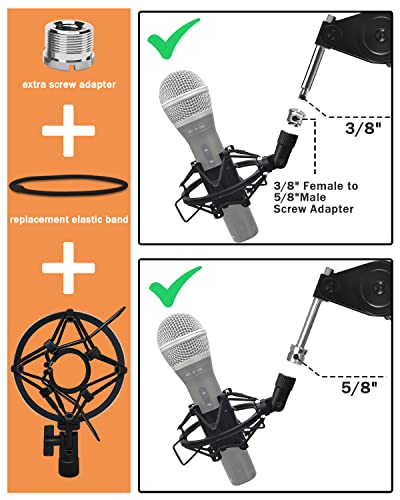 Boseen Universal Microphone Shock Mount Holder for Samson Q2U, Shure SM58, ATR2100-USB & More - Fits 28mm-32mm Dynamic Mics - View 4 of 8
