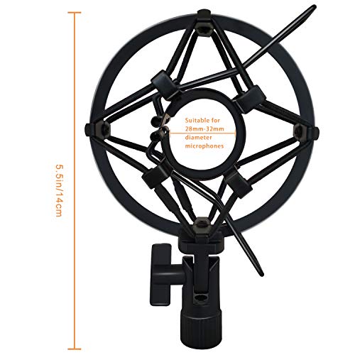 Boseen Universal Microphone Shock Mount Holder for Samson Q2U, Shure SM58, ATR2100-USB & More - Fits 28mm-32mm Dynamic Mics - View 8 of 8