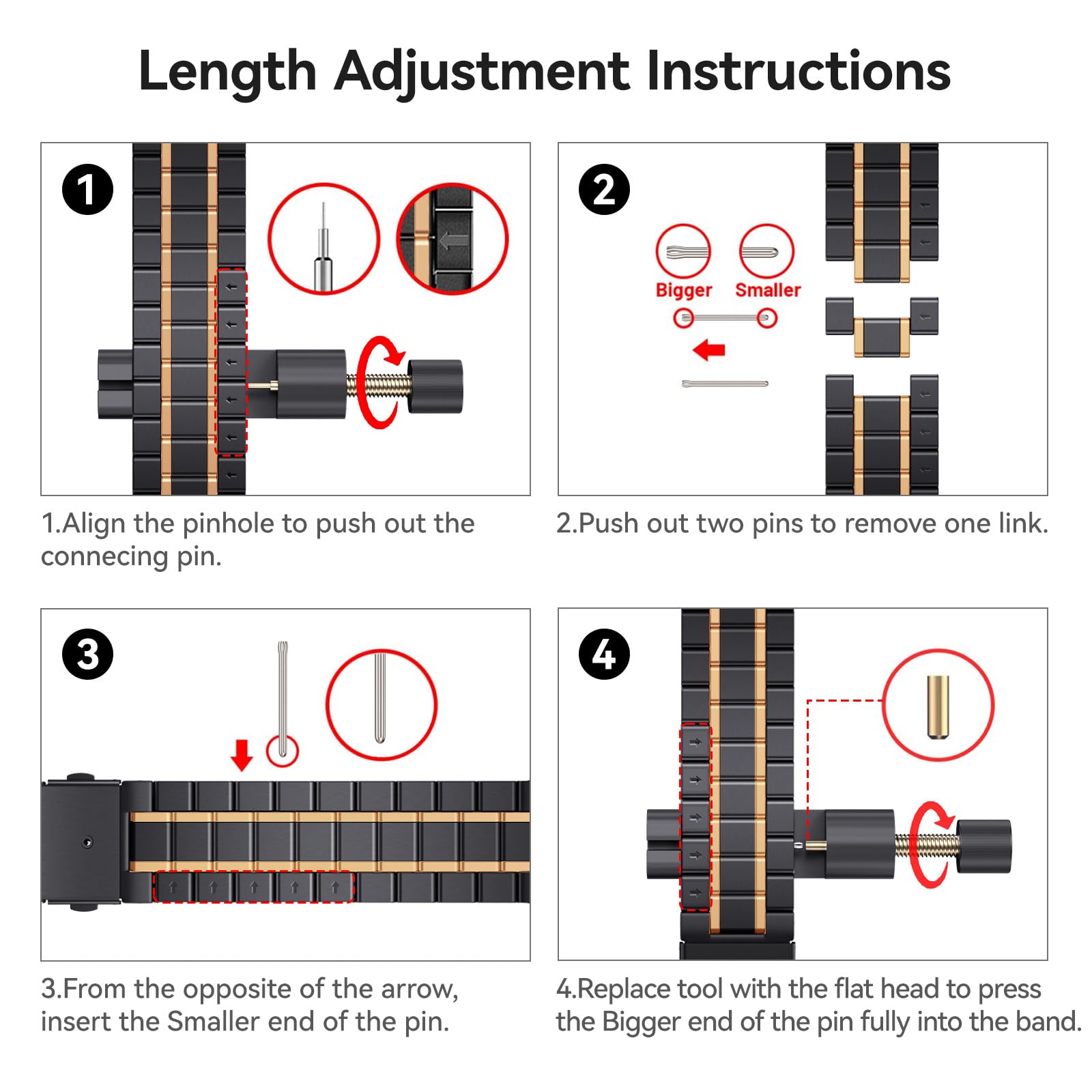 Bestig Stainless Steel Apple Watch Band 49mm 46mm 45mm 44mm 42mm for Men Women Sport Business Strap Black Rose Gold - View 2 of 9