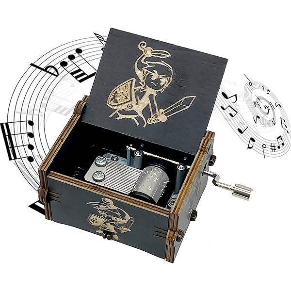 MAD DI Zelda Wooden Music Box - Hand Crank Legend of Zelda Theme Gift for Weddings, Birthdays & Holidays