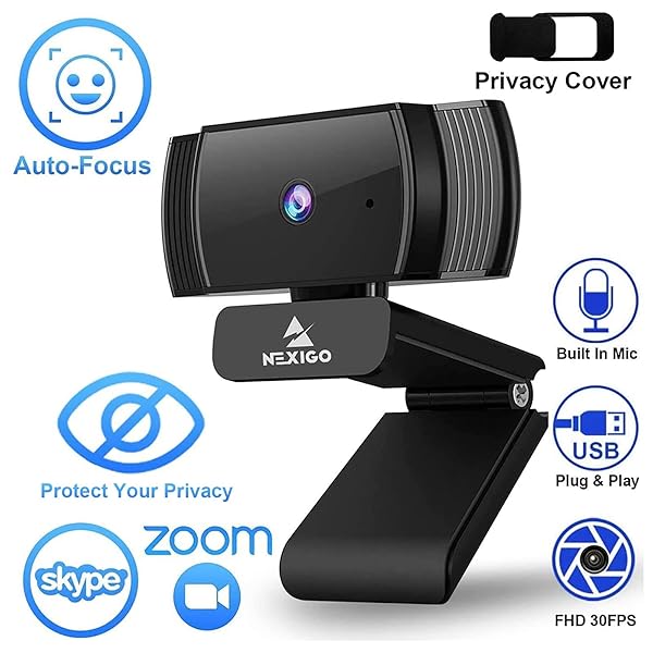 NexiGo Buy NexiGo N930AF Webcam: 1080p HD USB Camera with Microphone for Zoom, Skype, Teams & More - View 7 of 9