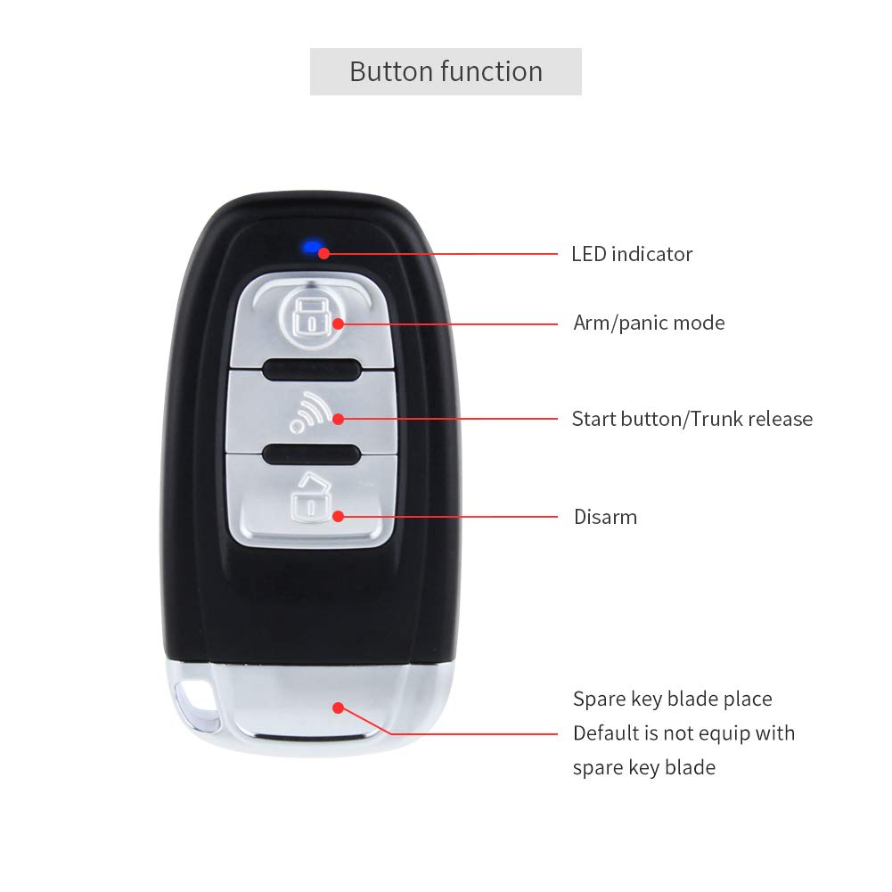 EASYGUARD EASYGUARD EC010-MS PKE Car Burglar Alarm Passive Keyless Entry Push Button Start Remote Starter Microwave Sensor Shock Alarm DC12V - View 2 of 9