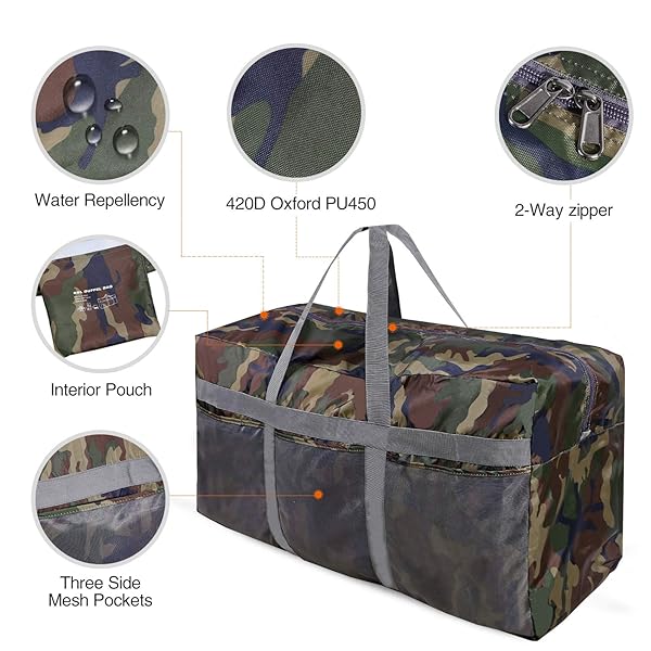 REDCAMP REDCAMP Unisex Adult Camouflage 96L Pocket Luggage for Travel and Outdoor Adventures - View 4 of 8