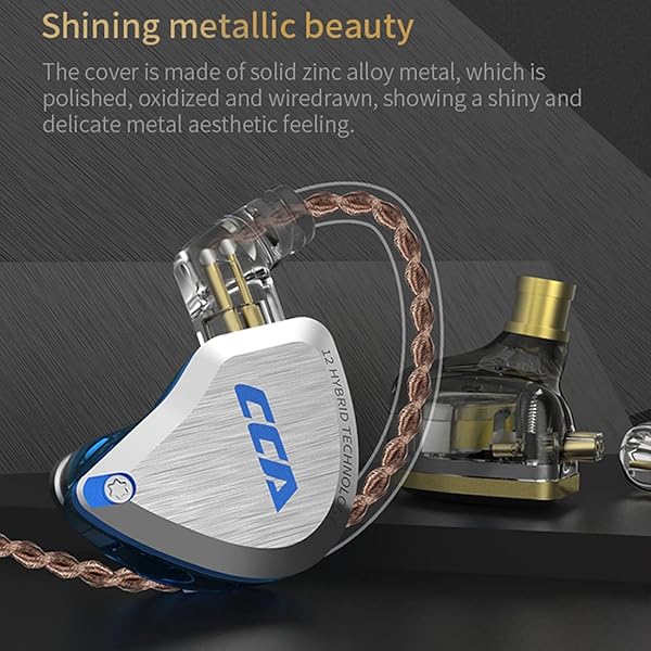 CCA CCA C12 In Ear Monitor Headphones 5BA 1DD Hybrid HiFi IEM Earphones Noise Isolating Stereo Wired Earbuds for Musicians and Audiophiles - View 8 of 10