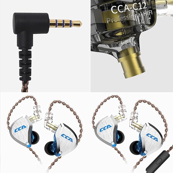 CCA CCA C12 In Ear Monitor Headphones 5BA 1DD Hybrid HiFi IEM Earphones Noise Isolating Stereo Wired Earbuds for Musicians and Audiophiles - View 7 of 10