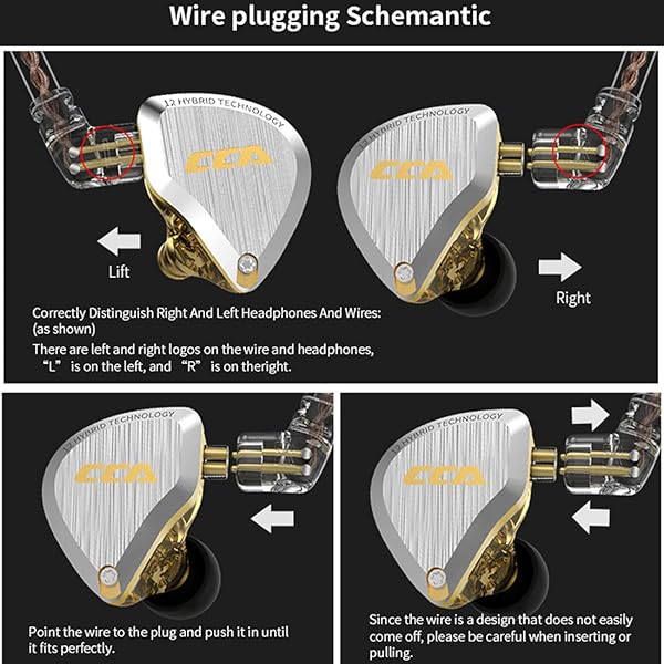 CCA CCA C12 In Ear Monitor Headphones 5BA 1DD Hybrid HiFi IEM Earphones Noise Isolating Stereo Wired Earbuds for Musicians and Audiophiles - View 9 of 10