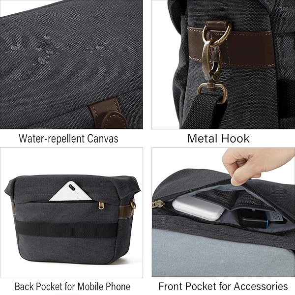 BAGSMART Buy BAGSMART SLR DSLR Camera Bag - Compact Crossbody Case with Rain Cover for Men & Women - View 6 of 8
