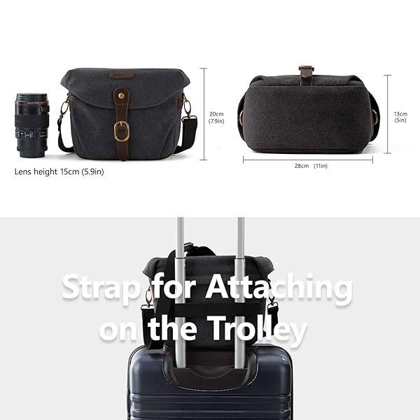 BAGSMART Buy BAGSMART SLR DSLR Camera Bag - Compact Crossbody Case with Rain Cover for Men & Women - View 7 of 8