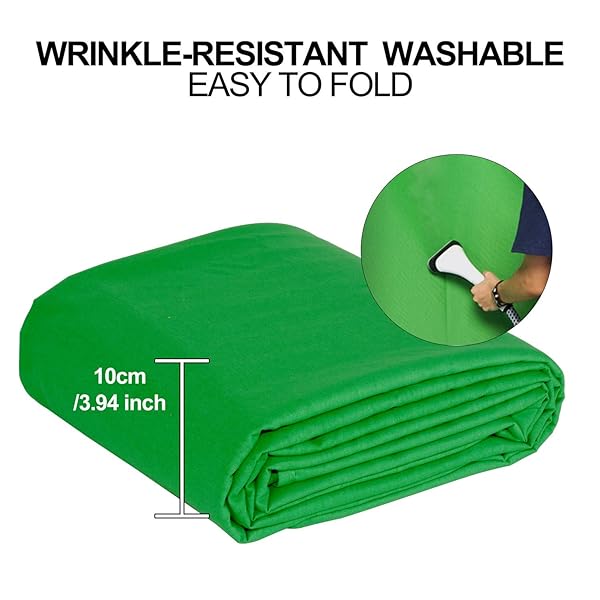 EMART EMART 10x20 FT Green Screen Backdrop for Streaming & Photography - Includes Clips for Easy Setup - View 6 of 8