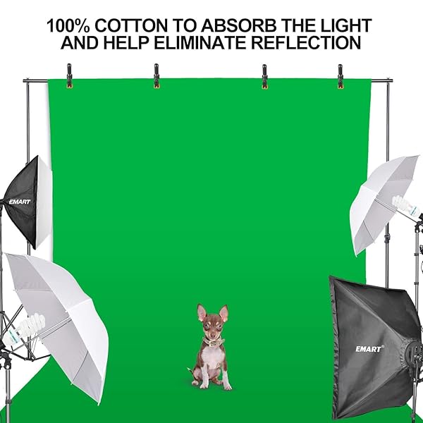 EMART EMART 10x20 FT Green Screen Backdrop for Streaming & Photography - Includes Clips for Easy Setup - View 8 of 8