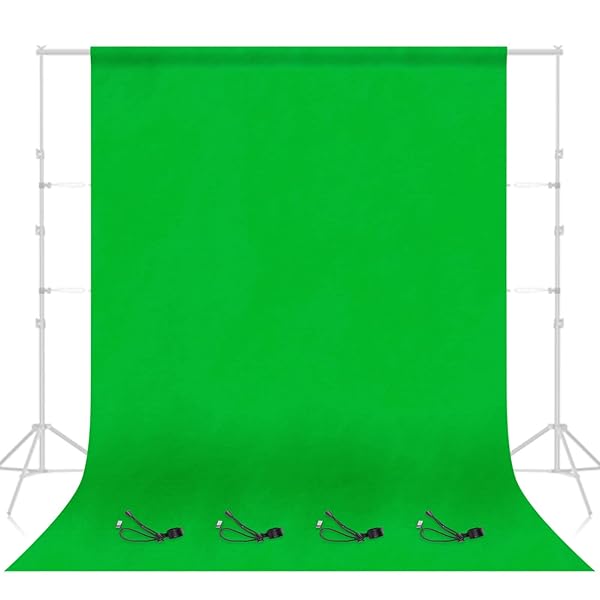 EMART EMART 10x20 FT Green Screen Backdrop for Streaming & Photography - Includes Clips for Easy Setup - View 2 of 8