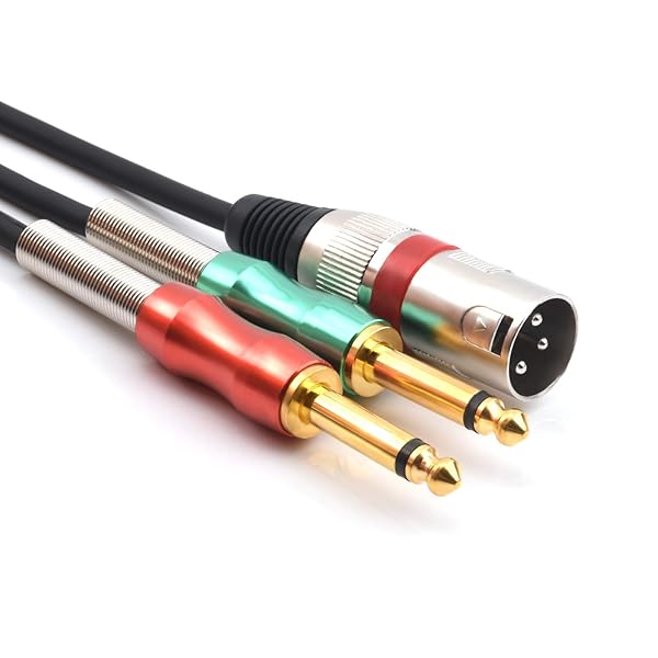SiYear 6.6FT XLR to Dual 6.35mm Y Splitter Cable for Stereo Microphones 2M Length
