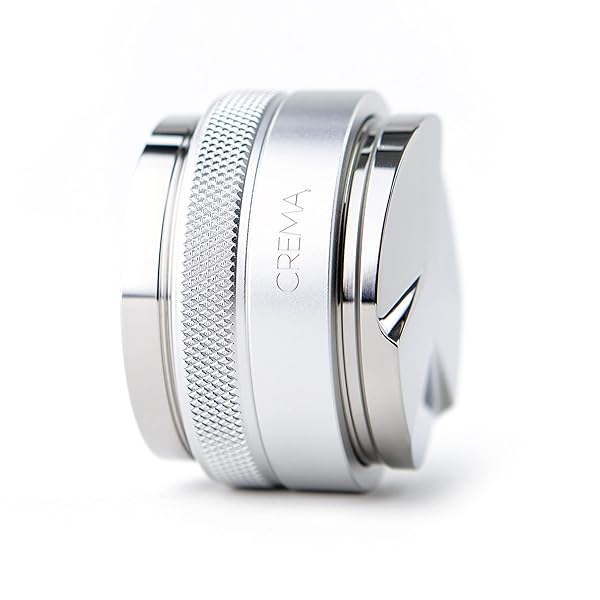 CREMA Crema Coffee 54mm 2-in-1 Tamper and Distributor Silver Compatible with Breville Portafilters Adjustable Depth Beautiful Espresso Tool