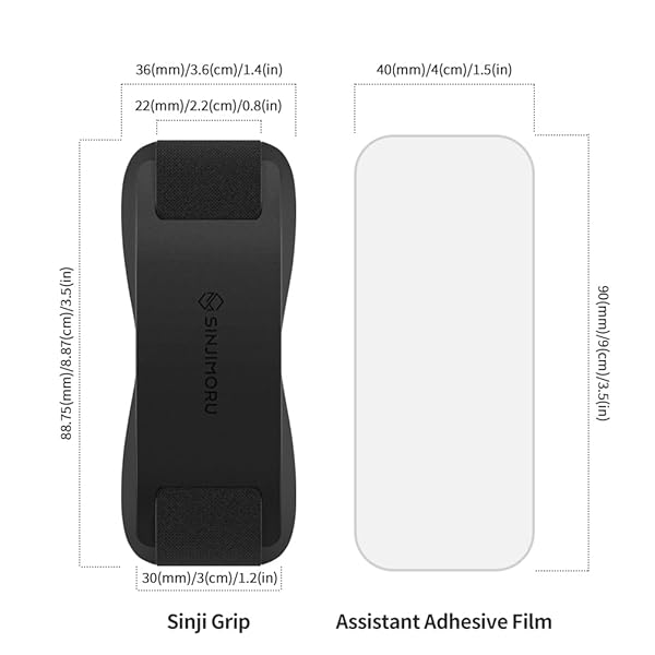 Sinjimoru Sinjimoru Phone Grip with Silicone Band Â– Comfortable One-Hand Holder & Kickstand for Smartphones, Tablets, and eReaders for iPhone, Android, and Kindle Sinji Grip Silicone Black - View 9 of 9