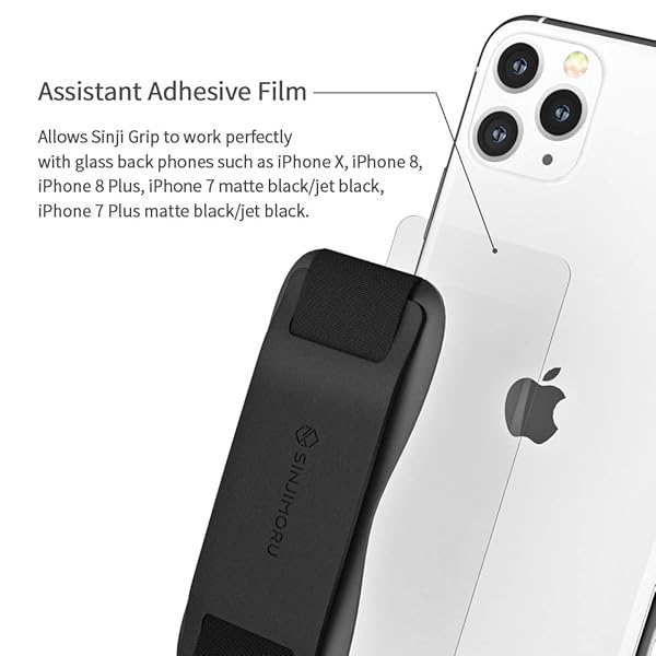 Sinjimoru Sinjimoru Phone Grip with Silicone Band Â– Comfortable One-Hand Holder & Kickstand for Smartphones, Tablets, and eReaders for iPhone, Android, and Kindle Sinji Grip Silicone Clementine - View 6 of 9