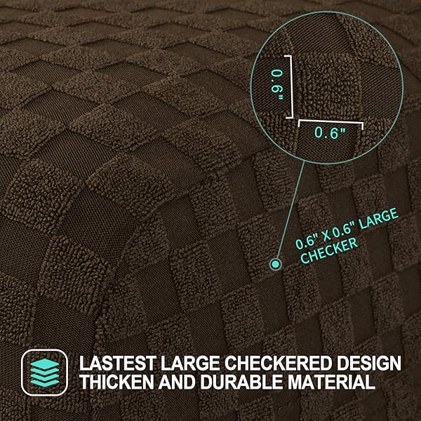 YEMYHOM YEMYHOM 2 Packs Checkered Dining Chair Slipcover Stretch Covers for Dining Room Restaurant Kitchen Party Dark Coffee - View 4 of 7