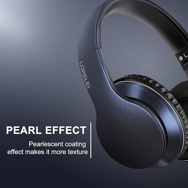 LORELEI LORELEI X6 Lightweight Foldable Over-Ear Headphones with Microphone Portable Stereo Bass for Smartphone Tablet MP3 4 Dark Blue - View 3 of 7