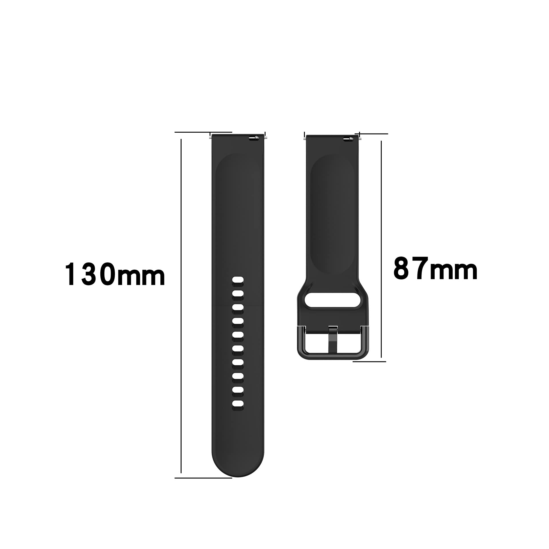 KOMI Soft Silicone Sport Watch Band for Fitbit Versa 2 Lite Breathable Replacement Wristband Black 71 to 87 Inch Wrists - View 5 of 7