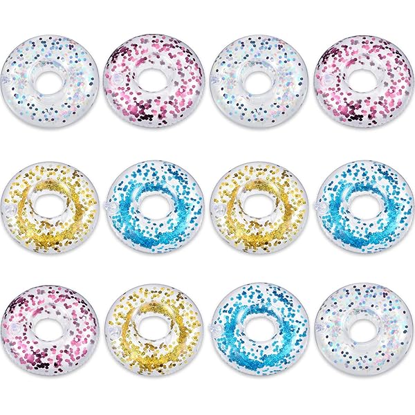 Sumind Sumind 12 Pieces Inflatable Drink Holder with Mini Air Pump for Pool Party Favors and Decoration Floating Coasters for Water Fun