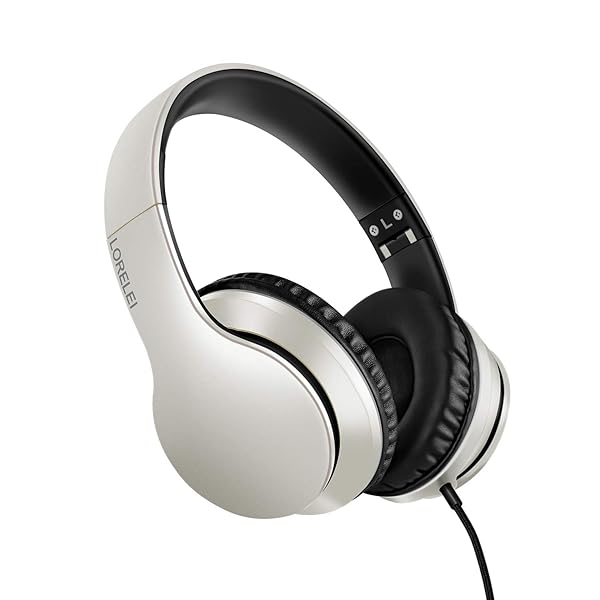 LORELEI LORELEI X6 Lightweight Over-Ear Headphones with Microphone Portable Stereo Bass Wired for Smartphone Tablet MP3 4 - View 2 of 7