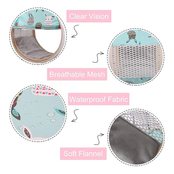 Wontee Small Pet Carrier Bag Portable Travel Carrier for Hamster Rat Guinea Pig Sugar Glider Hedgehog Birds M Green - View 5 of 7