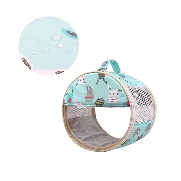 Wontee Small Pet Carrier Bag Portable Travel Carrier for Hamster Rat Guinea Pig Sugar Glider Hedgehog Birds M Green - View 7 of 7