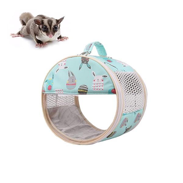 Wontee Small Pet Carrier Bag Portable Travel Carrier for Hamster Rat Guinea Pig Sugar Glider Hedgehog Birds M Green