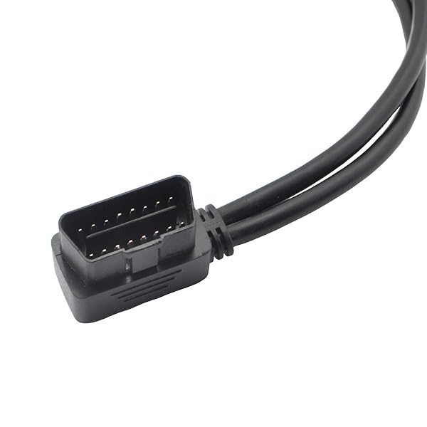 iKKEGOL iKKEGOL Right Angle OBD2 Splitter Cable 16 Pin J1962 Male to 2 Female Connector with Underdash Mount Bracket 50cm - View 4 of 10