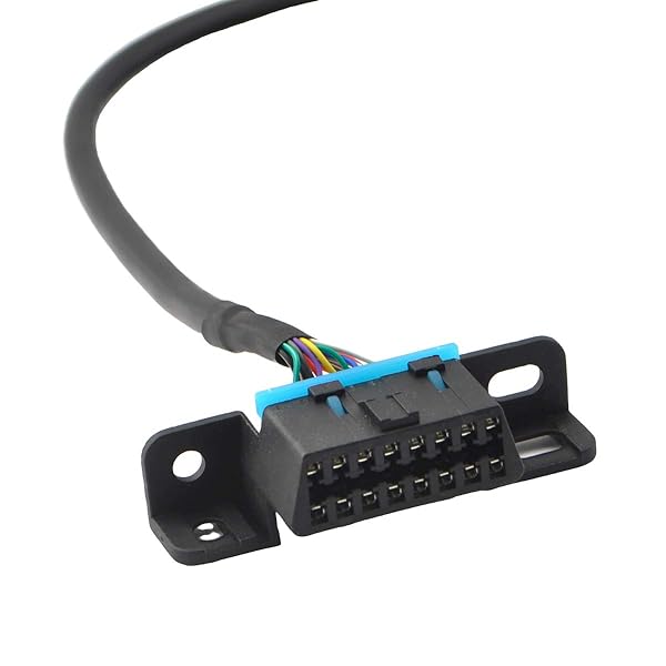 iKKEGOL iKKEGOL Right Angle OBD2 Splitter Cable 16 Pin J1962 Male to 2 Female Connector with Underdash Mount Bracket 50cm - View 7 of 10