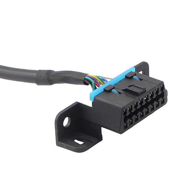 iKKEGOL iKKEGOL Right Angle OBD2 Splitter Cable 16 Pin J1962 Male to 2 Female Connector with Underdash Mount Bracket 50cm - View 8 of 10