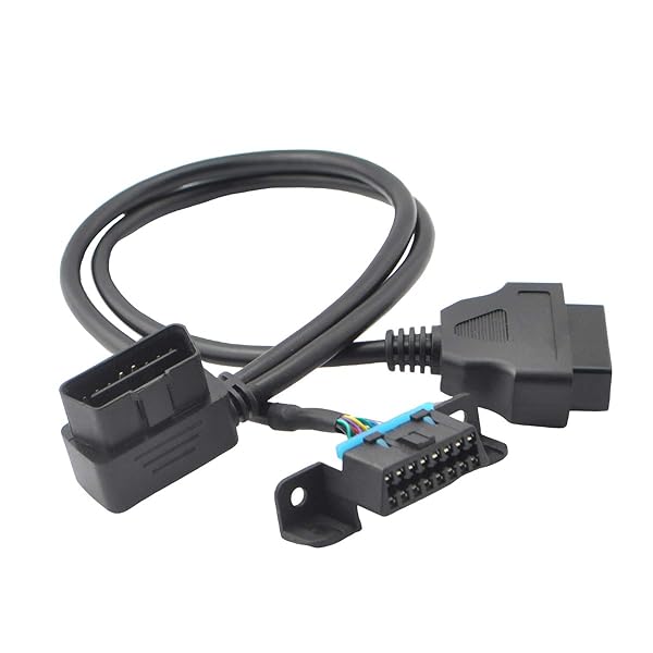 iKKEGOL iKKEGOL Right Angle OBD2 Splitter Cable 16 Pin J1962 Male to 2 Female Connector with Underdash Mount Bracket 50cm - View 10 of 10