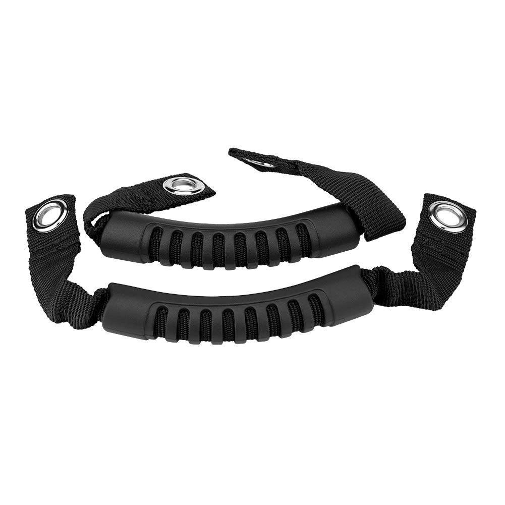 ARAMOX 2Pcs Car Rear Seat Back Grab Handle Set for 1995-2017 - Black Headrest Accessories