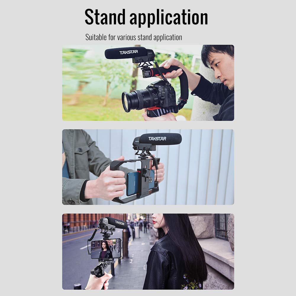 TAKSTAR SGC-600 On-Camera Condenser Interview Microphone 3.5mm Plug with Windscreen Cold Shoe Mount Compatible with Canon Nikon Sony DSLR Cameras Camcorders - View 3 of 7