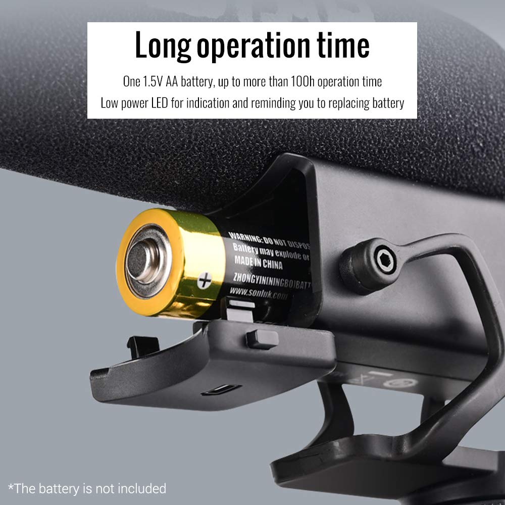 TAKSTAR SGC-600 On-Camera Condenser Interview Microphone 3.5mm Plug with Windscreen Cold Shoe Mount Compatible with Canon Nikon Sony DSLR Cameras Camcorders - View 5 of 7