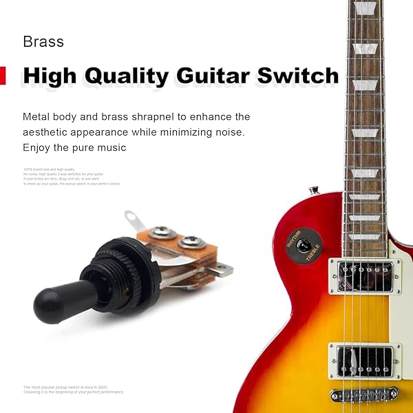 SAPHUE SAPHUE Guitar 3 Way Toggle Switch Short Black Top Knobs for Gibon Epiphone Les Paul Electric Guitar Parts Pickup Selector Kit - View 4 of 8