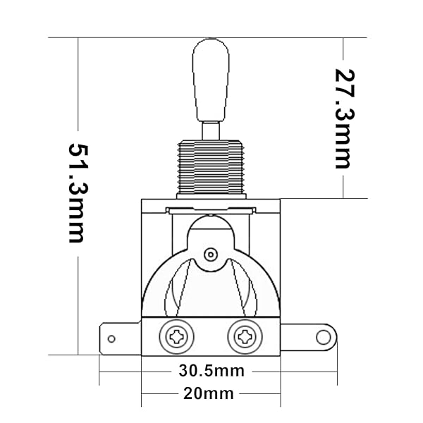 SAPHUE SAPHUE Guitar 3 Way Toggle Switch Short Black Top Knobs for Gibon Epiphone Les Paul Electric Guitar Parts Pickup Selector Kit - View 8 of 8