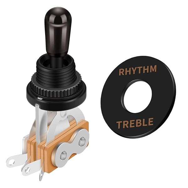 SAPHUE SAPHUE Guitar 3 Way Toggle Switch Short Black Top Knobs for Gibon Epiphone Les Paul Electric Guitar Parts Pickup Selector Kit