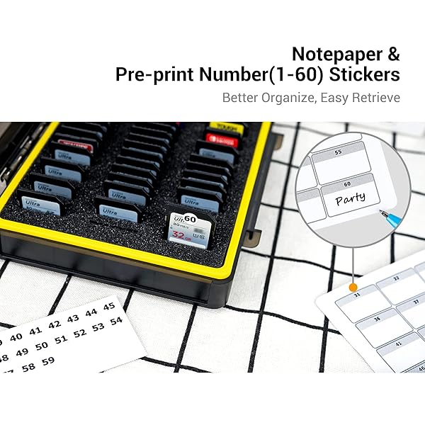 KIWIFOTOS Kiwifotos 60-Slot SD Card Case: Water-Resistant, Anti-Shock Organizer for SD/SDHC/SDXC & CFexpress Type A Cards - View 8 of 11