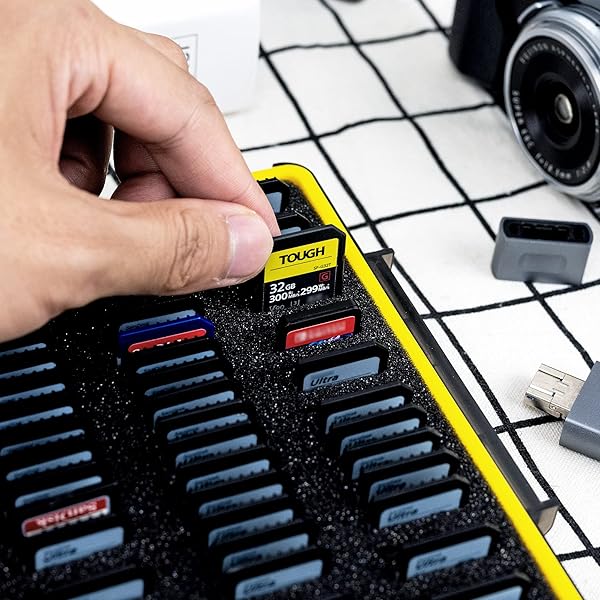 KIWIFOTOS Kiwifotos 60-Slot SD Card Case: Water-Resistant, Anti-Shock Organizer for SD/SDHC/SDXC & CFexpress Type A Cards - View 9 of 11