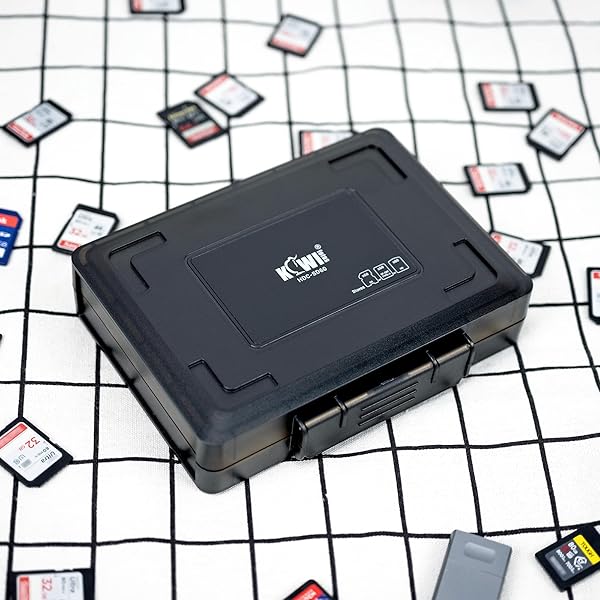 KIWIFOTOS Kiwifotos 60-Slot SD Card Case: Water-Resistant, Anti-Shock Organizer for SD/SDHC/SDXC & CFexpress Type A Cards - View 10 of 11