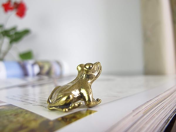 Land of Simple Treasures Brass Frog Miniature Figurine for Luck and Prosperity from Thailand 1 Inch Charm for Business Wealth and Magic - View 4 of 8