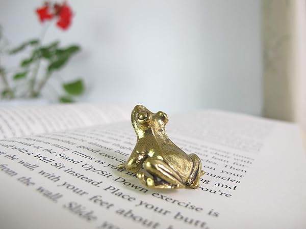 Land of Simple Treasures Brass Frog Miniature Figurine for Luck and Prosperity from Thailand 1 Inch Charm for Business Wealth and Magic - View 5 of 8