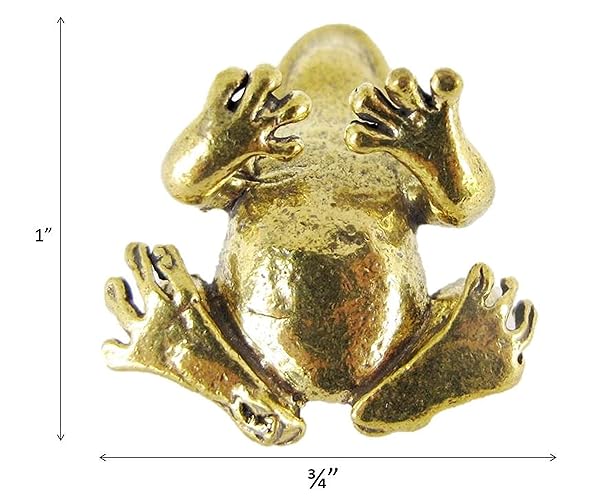 Land of Simple Treasures Brass Frog Miniature Figurine for Luck and Prosperity from Thailand 1 Inch Charm for Business Wealth and Magic - View 8 of 8