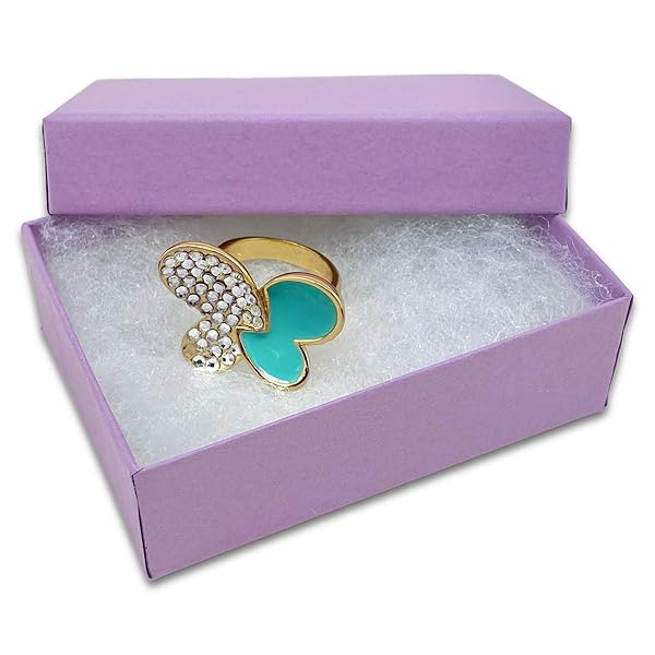 TheDisplayGuys For Your Modern Living TheDisplayGuys 100 Pack Cotton Filled Cardboard Jewelry Boxes Gift Case Purple Lavender 3.3 x 2.3 x 1.0 for Shipping or Storage - View 3 of 9