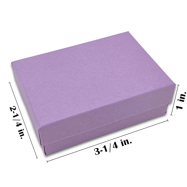 TheDisplayGuys For Your Modern Living TheDisplayGuys 100 Pack Cotton Filled Cardboard Jewelry Boxes Gift Case Purple Lavender 3.3 x 2.3 x 1.0 for Shipping or Storage - View 4 of 9