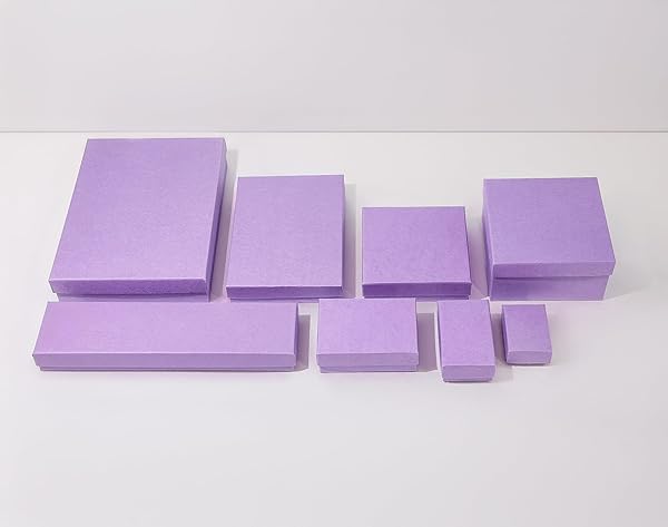 TheDisplayGuys For Your Modern Living TheDisplayGuys 100 Pack Cotton Filled Cardboard Jewelry Boxes Gift Case Purple Lavender 3.3 x 2.3 x 1.0 for Shipping or Storage - View 6 of 9