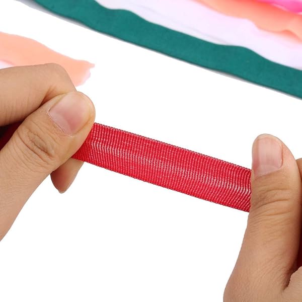 Tianying 10 Yards Fold Over Elastic Stretch Braided Elastic Ribbon for Hair Ties and Headbands in Black 5/8 Inch Various Colors Available - View 4 of 6